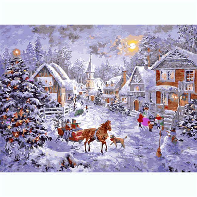 Paint By Number Christmas Village – Artist By Number
